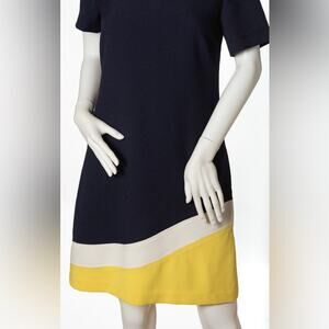 Tommy Hilfiger Navy Shift Dress 10 Office Dress Modest Minimalist Capsule Summer